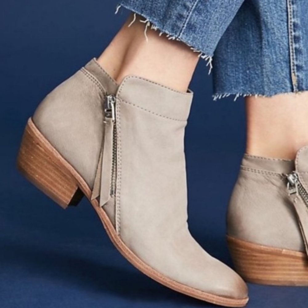 Sam Edelman Packer Putty Leather Ankle Booties